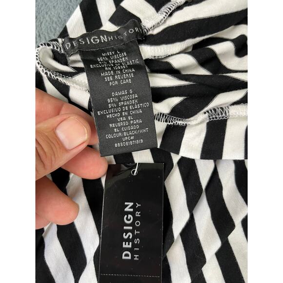 Women’s NWT Design History Black & White Diagonal Stripe Maxi Skirt Size Missy/L - Picture 6 of 9